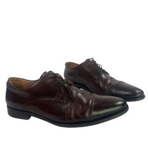 Suitsupply Cap Toe Derby Shoes Mens 10.5 Dark Brown Leather Made in Italy